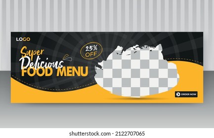 Food Menu Social Media Post and Facebook Cover and Instagram Post Design Vector Template for restaurant business marketing