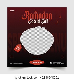 Food menu social media post and story for Ramadan Kareem