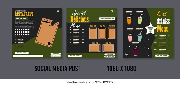 food menu social media post