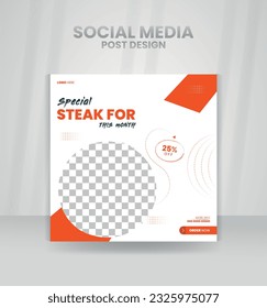 Food menu social media post. square banner template design for food post.
Suitable for Social Media Post restaurant and culinary digital Promotion.
Layout design for marketing on social media.