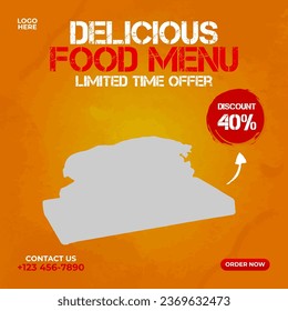Food menu social media post and banner