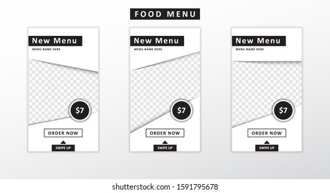 Food menu social media template