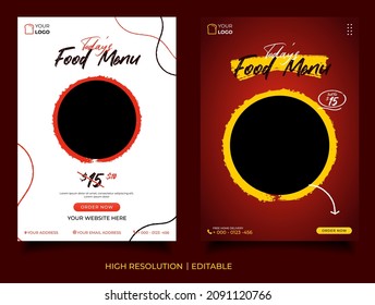 Food Menu Social Media Templates. Food Flyer Templates, Promo, Today Food Menu.