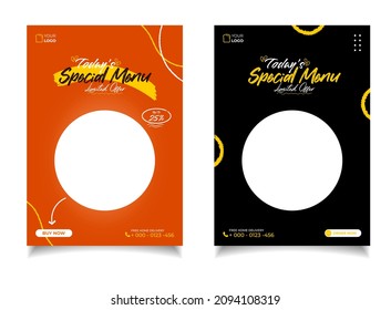 food menu social media templates. food flyer templates, promo, today food menu.
