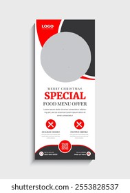 Food Menu standee roll up banner template design