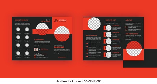 Food Menu Template Trifold Brochure