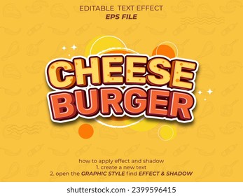 food menu  text effect, font editable, typography, 3d text. vector template