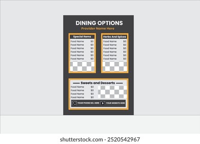 Food menu vector design template.