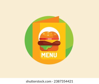 Food Menu Vector Icon on isolated background, menu with burger shape on isolated background