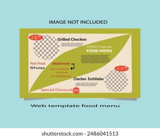 food menu for the web template, food menu, online food menu, holiday menu, and special food.