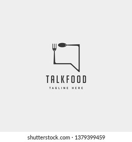 food message talk chat line outline simple flat logo design vector illustration