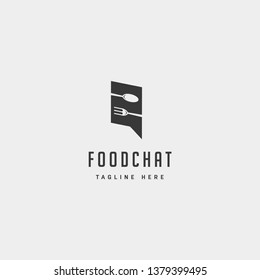 food message talk chat line outline simple flat logo design vector illustration