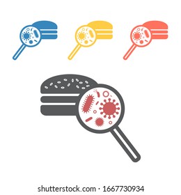 Food microbes icons. Vector signs for web graphics