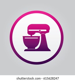Food Mixer Icon. Isolated Flat Design