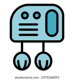 Food mixer icon outline vector. Kitchen menu. Home board color flat