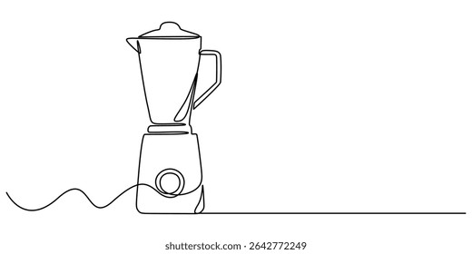 food mixing machine continuous one line drawing, Blender continuous one line drawing minimalism design, continuous line of Stand mixer. Home appliance, kitchen, electrical, food processor, kitchenware