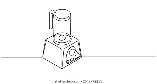 food mixing machine continuous one line drawing, Blender continuous one line drawing minimalism design, continuous line of Stand mixer. Home appliance, kitchen, electrical, food processor, kitchenware