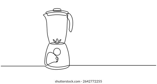 food mixing machine continuous one line drawing, Blender continuous one line drawing minimalism design, continuous line of Stand mixer. Home appliance, kitchen, electrical, food processor, kitchenware