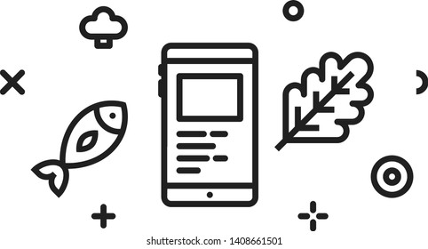 food mobile app vector icon