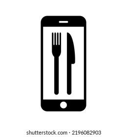Food mobile vector icon on white background