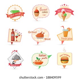 Food modern labels eps10