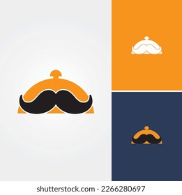 Vector de diseño del logotipo del bigote de alimentos 