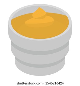 Food mustard icon. Isometric of food mustard vector icon for web design isolated on white background