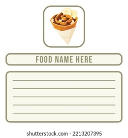 Food Name Label Sticker Simple Vector, Snack Label Information, Drink Label Packaging, Dessert Pudding Information