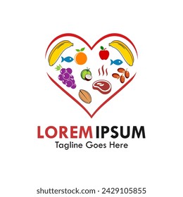 food natural with love design logo template illustration