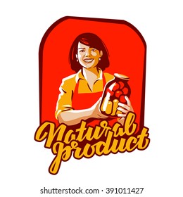 food, natural product vector logo design template. farmer, grower or farm icon