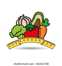 food nature healthy vegetables isolated, vector illustration