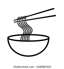 Food Noodles Icons Outline Set Food Stock Vector (Royalty Free ...