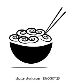 Food noodles icons. Outline set of food vector icons for web design isolated on white background