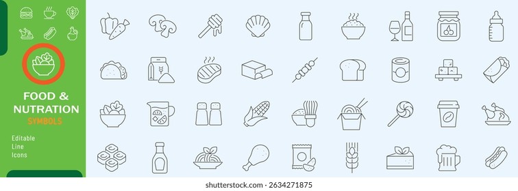 Food and nutration icon set