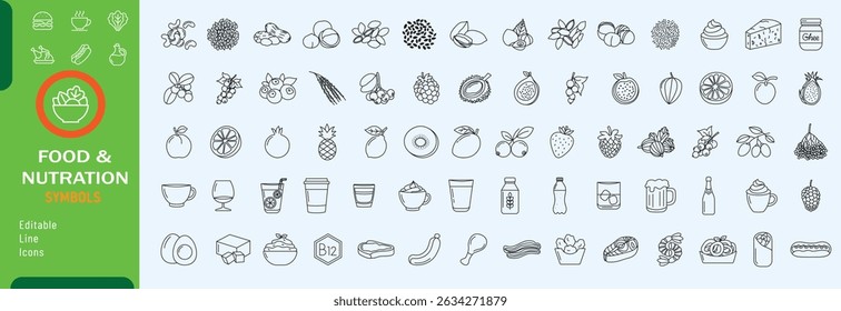 Food and nutration icon set