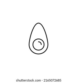 Food and nutrition concept. Minimalistic monochrome illustration drawn with black thin line. Editable stroke Vector icon of egg 