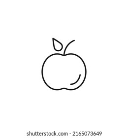 Food and nutrition concept. Minimalistic monochrome illustration drawn with black thin line. Editable stroke Vector icon of apple 