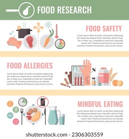 Food nutrition flat infographics with mindful eating symbols vector illustration