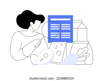 Food nutritional quality abstract concept vector illustration. Nutrition value, health maintenance, human metabolism, organic food livestock, quality inspection and certification abstract metaphor.