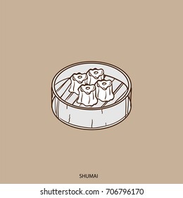 Food Object Shumai Hand Drawing