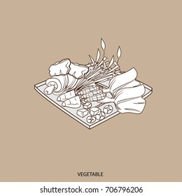 food object vegetable hand drawing