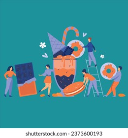 Food objects vector design illustration