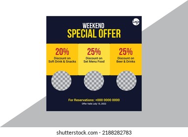 Food Offer Menu Social Media Post Design Template