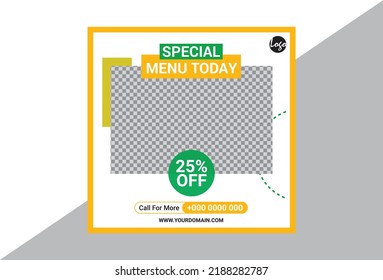 Food Offer Menu Social Media Post Design Template