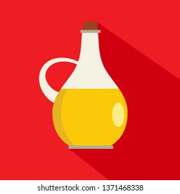 Food oil illustration in kitchen enviroment, flat vector minimal design.