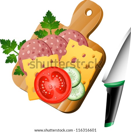 Food on a cutting board