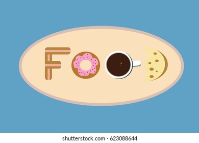 food on dish vector.