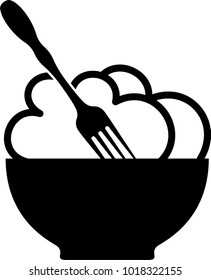 Food On Plate Icon Vector Art Illustration