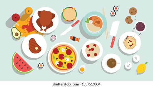Food on a table