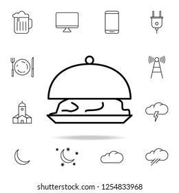 food on a tray icon. Element of simple icon for websites, web design, mobile app, info graphics. Thin line icon for website design and development, app development on white background